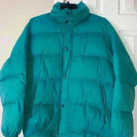 PUFFER JACKET Gray Duck Down and Feather filled Vintage Size XL - Picture 4 of 13